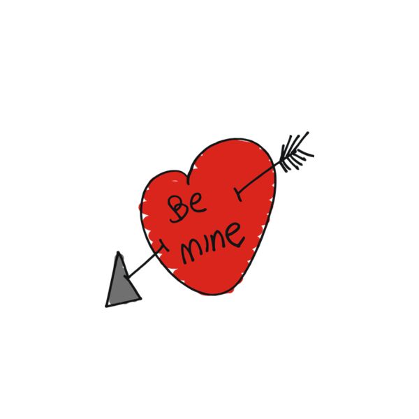 hand drawn love heart be mine Thumbnail