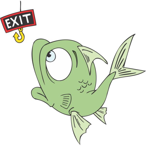Green fish exit sign Thumbnail