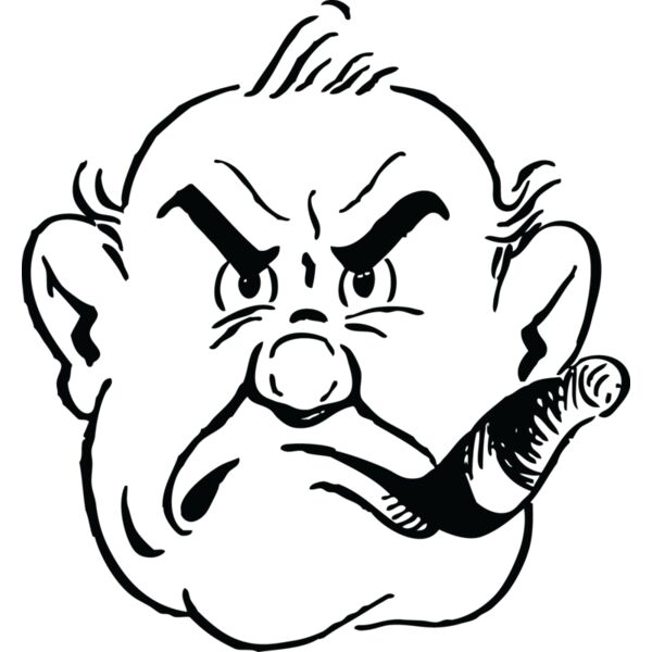 Man grumpy smoking cigar Thumbnail